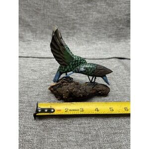 John Madison 2 Hummingbird Hand Carved Small Sculpture Driftwood Vintage